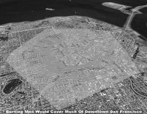 Black Rock City Size Relative to San Francisco