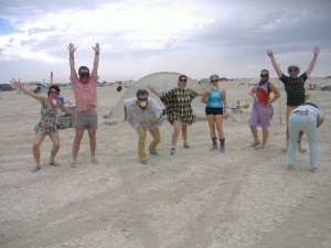 Survivors of an afternoon dust storm. Walk-in Camping circa 2007.