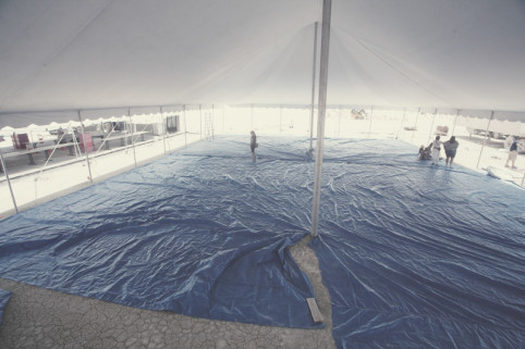 The interior of the big new tent is ... big! (Hey, it's a big deal to us!)