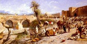 Arrival of a Caravan Outside the City of Marrakesh (Edwin Lord Weeks)