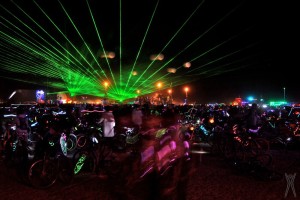 Laser show over BRC, 2011 (Photo by Mark Peterson)