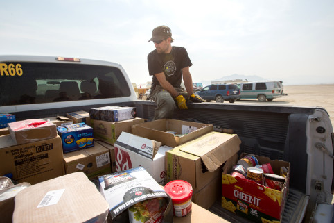 Nathan checked out the donations from Gate, Perimeter and Exodus crews
