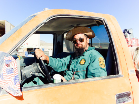 Railroad Mike: fuel truck driver; coffee drinker; knower of things about trucks, buses, and trains
