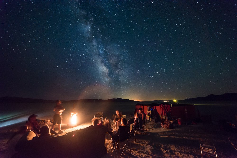 The humble Survey camp beneath the Milky Way. Photo Josh Lease “Freefall"