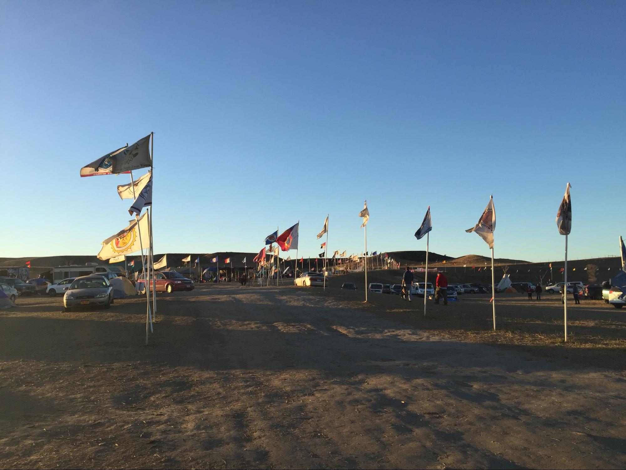 The entrance into Oceti Sakowin known as Embassy Road