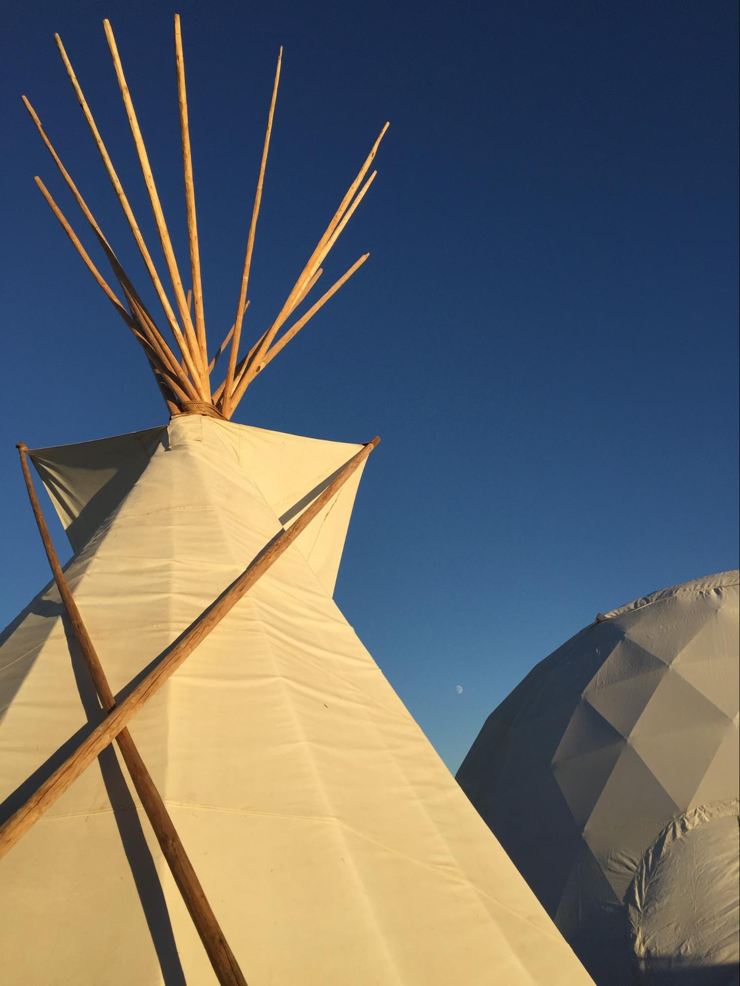 Red Lightning’s dome and teepee at Oceti Sakowin Camp