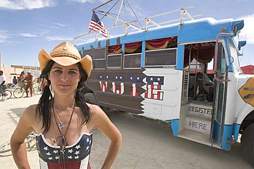 "The Voter Bus", 2004 (Photo by Erick Leskinen)