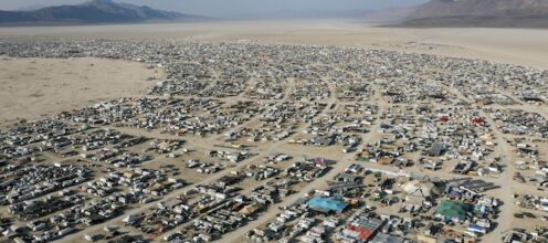 Aerial View of Black Rock City 2025 by Scott London