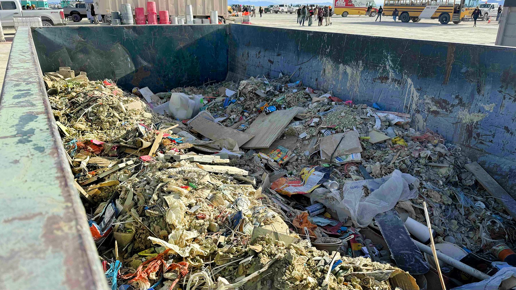 Playa Restoration’s 30 yard MOOP Dumpster from mid-September to early October.