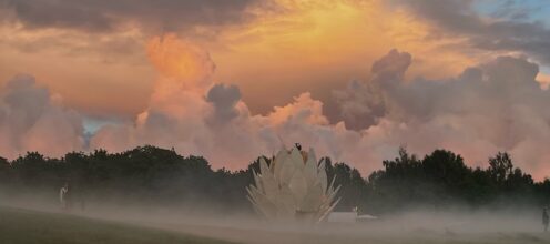 "Protea" Borderland 2024 effigy by Annie Locke Scherer (Photo by Cipriano Mauricio)