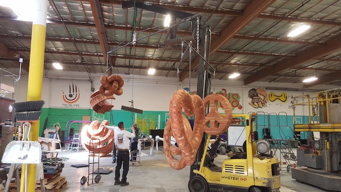An artist at work at The Reno Generator