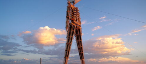 The Man at sunrise, 1995 (Photo by George Post)