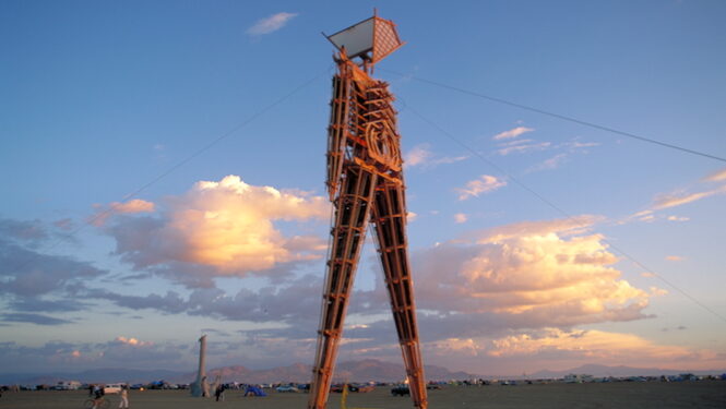 The Man at sunrise, 1995 (Photo by George Post)