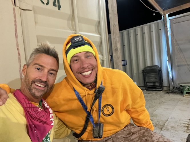 John Venditti (left) on shift with ESD in Black Rock City (Photo courtesy of John Venditti)